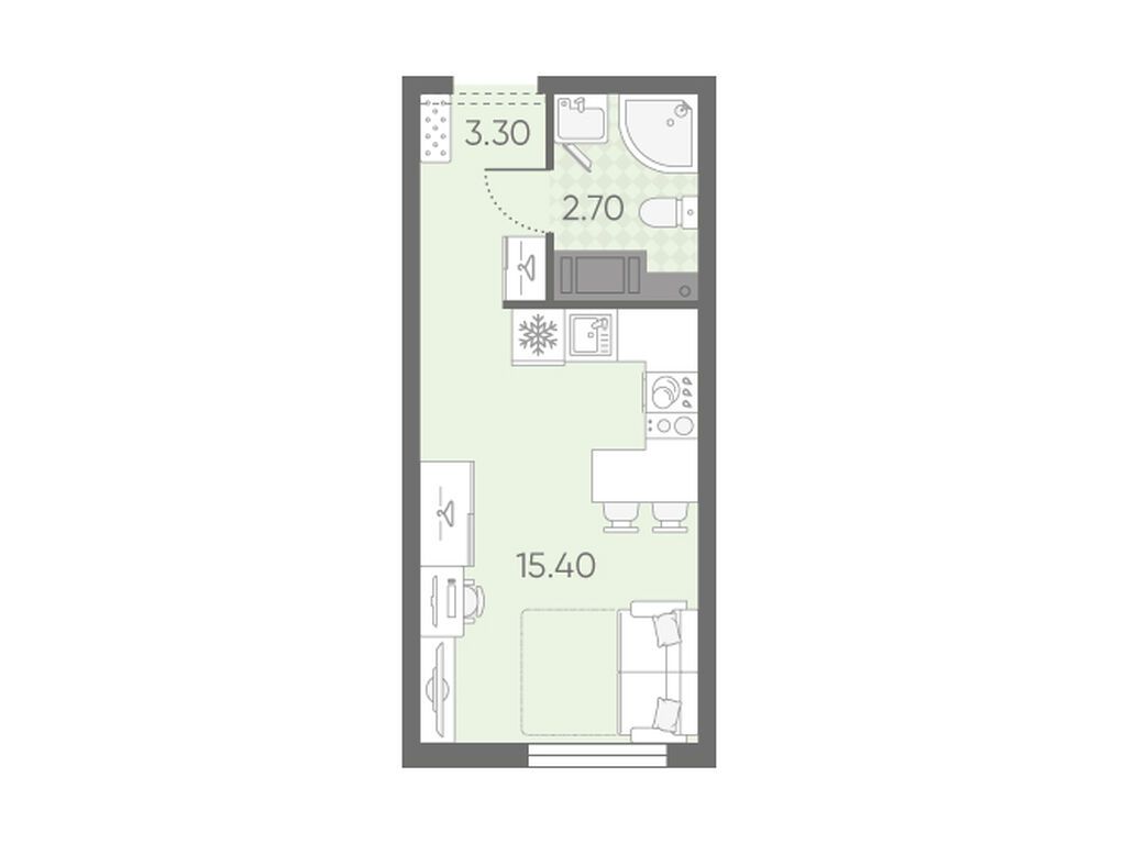 студия, 21.4 м², 15 этаж из 25, ЖК «Октябрьская набережная» студия, 21.4 м², 15 этаж из 25, ЖК «Октябрьская набережная»