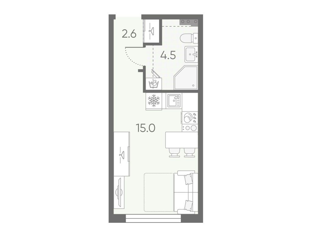 22.1 кв.м, ЖК «Пулково Лейк»