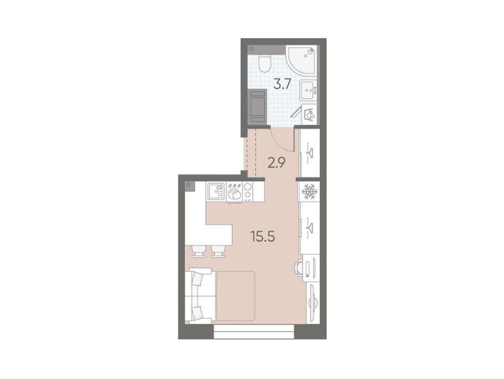 22.1 кв.м, ЖК «ЛСР. Большая Охта»