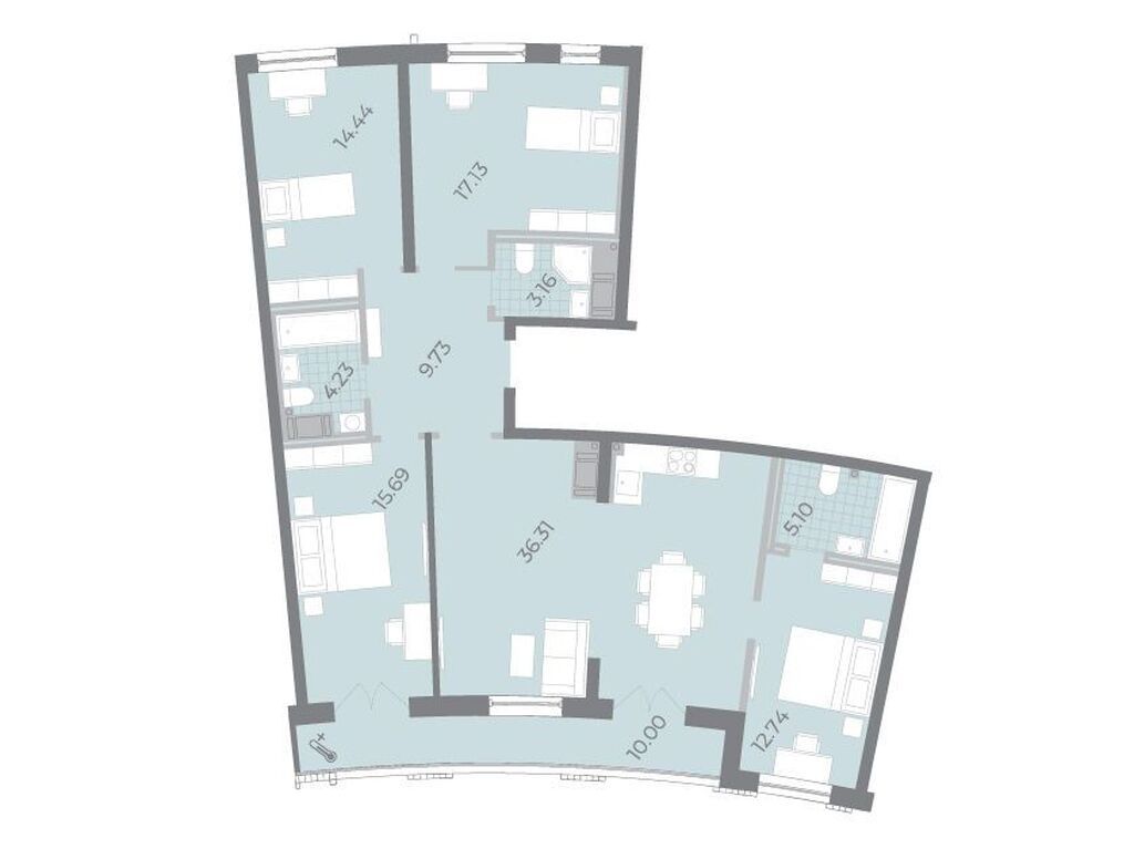 4-комнатная, 123.6 м2, ЖК «Морская набережная.СиВью» 4-комнатная, 123.6 м2, ЖК «Морская набережная.СиВью»