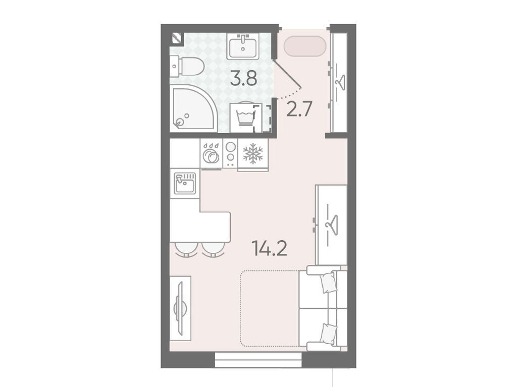 19.9 кв.м, ЖК «Пейзажный квартал»