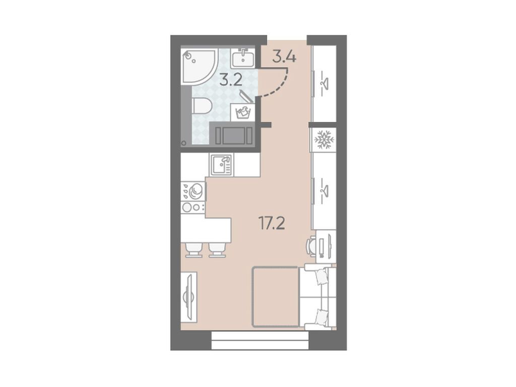 23.8 кв.м, ЖК "Большая Охта"