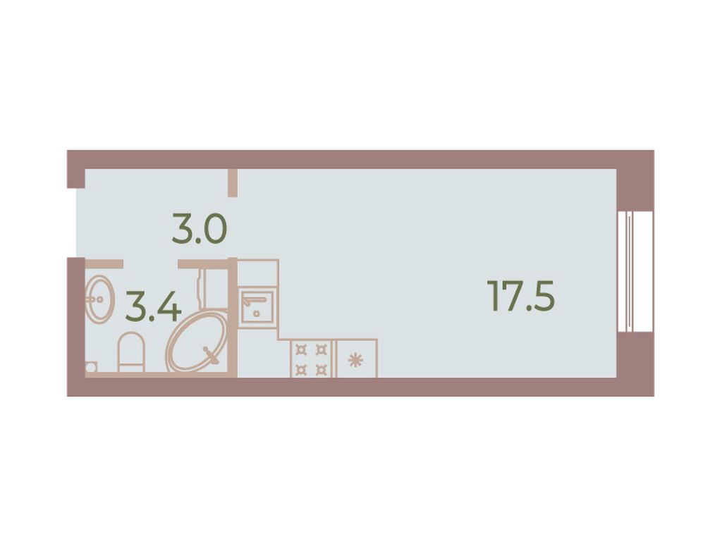 23.8 кв.м, ЖК Neva Haus (Нева Хаус)