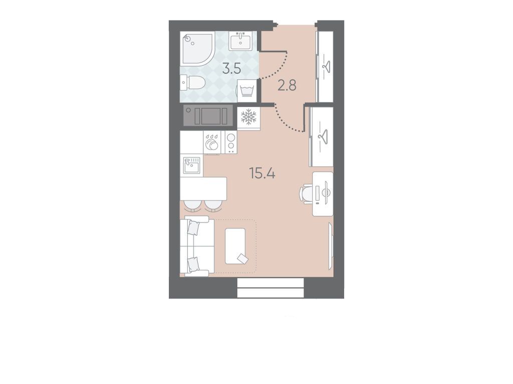 студия, 21.7 м2, ЖК «ЛСР. Большая Охта» студия, 21.7 м2, ЖК «ЛСР. Большая Охта»
