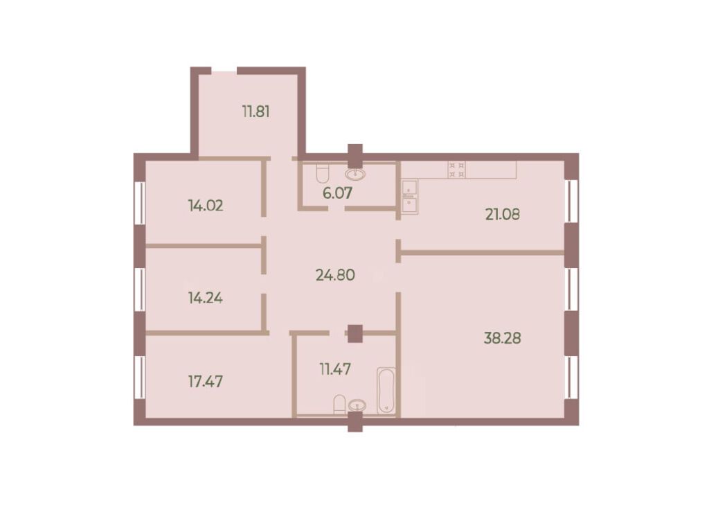 4-комнатная, 159 м2, ЖК NEVA HAUS