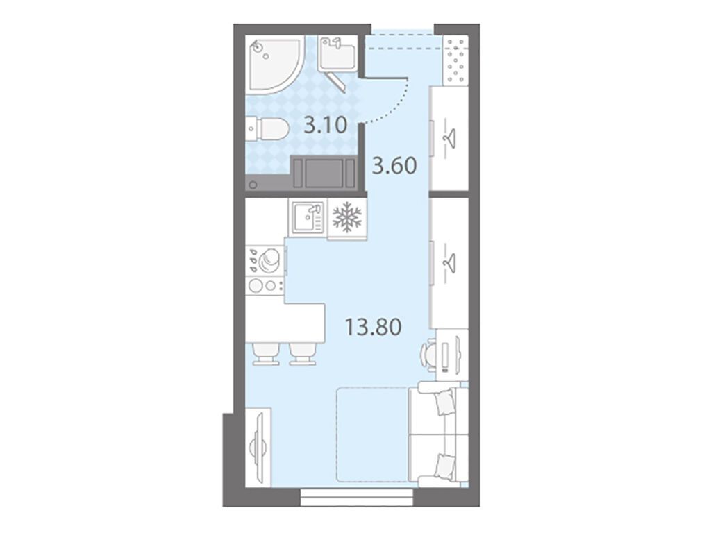 20.5 кв.м, ЖК «Ручьи»