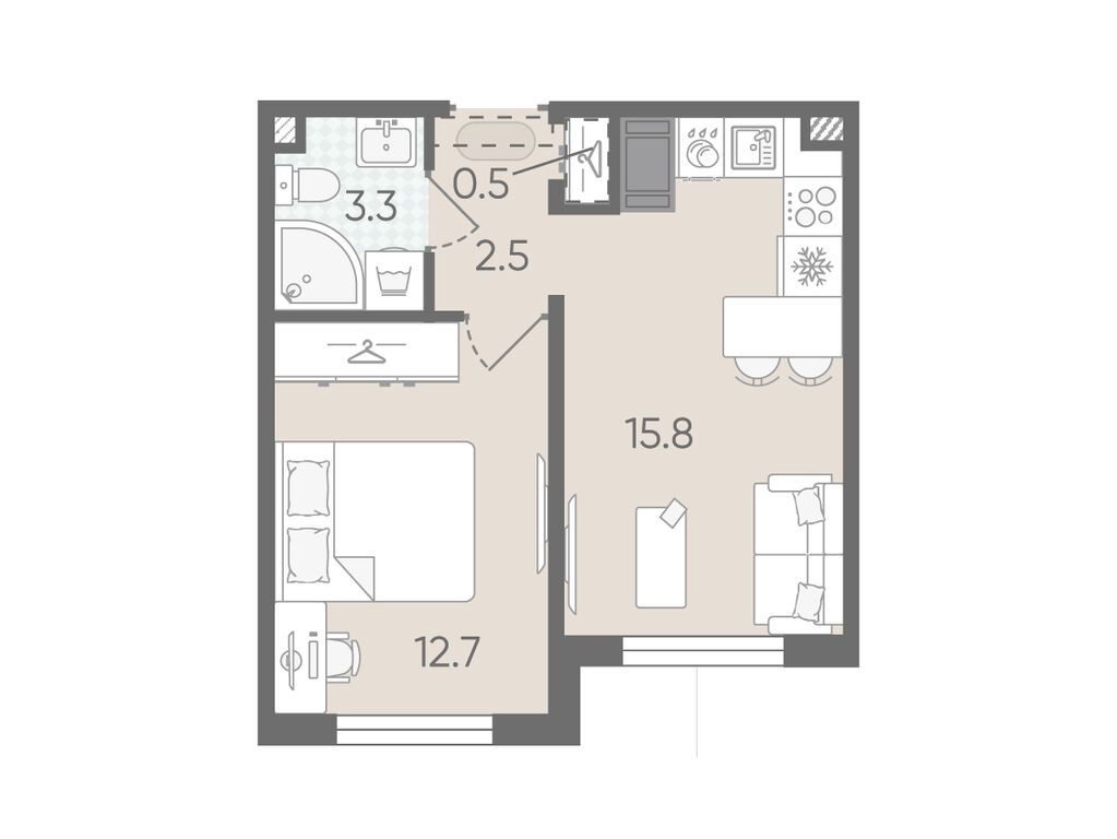 1-комнатная, 34.8 м2, ЖК «Пейзажный квартал» 1-комнатная, 34.8 м2, ЖК «Пейзажный квартал»