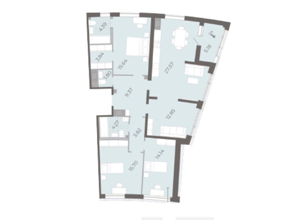 4-комнатная квартира, 114.6 кв.м, ЖК «Морская набережная.СиВью» 4-комнатная квартира, 114.6 кв.м, ЖК «Морская набережная.СиВью»