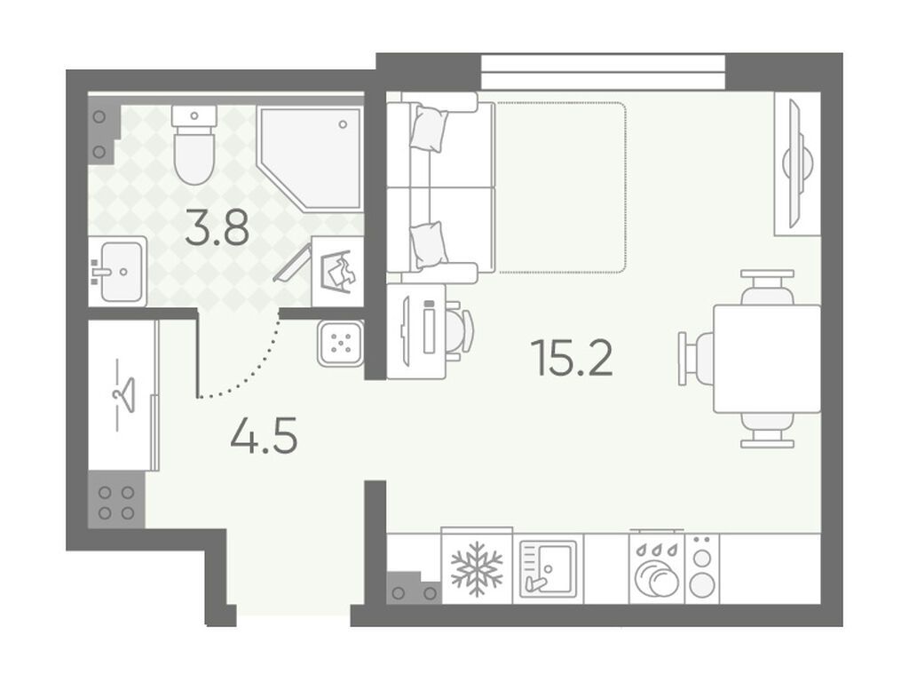 студия, 23.5 м2, ЖК «Пулково Лейк»