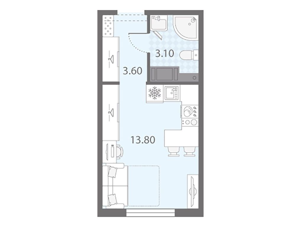 20.5 кв.м, ЖК «Ручьи»