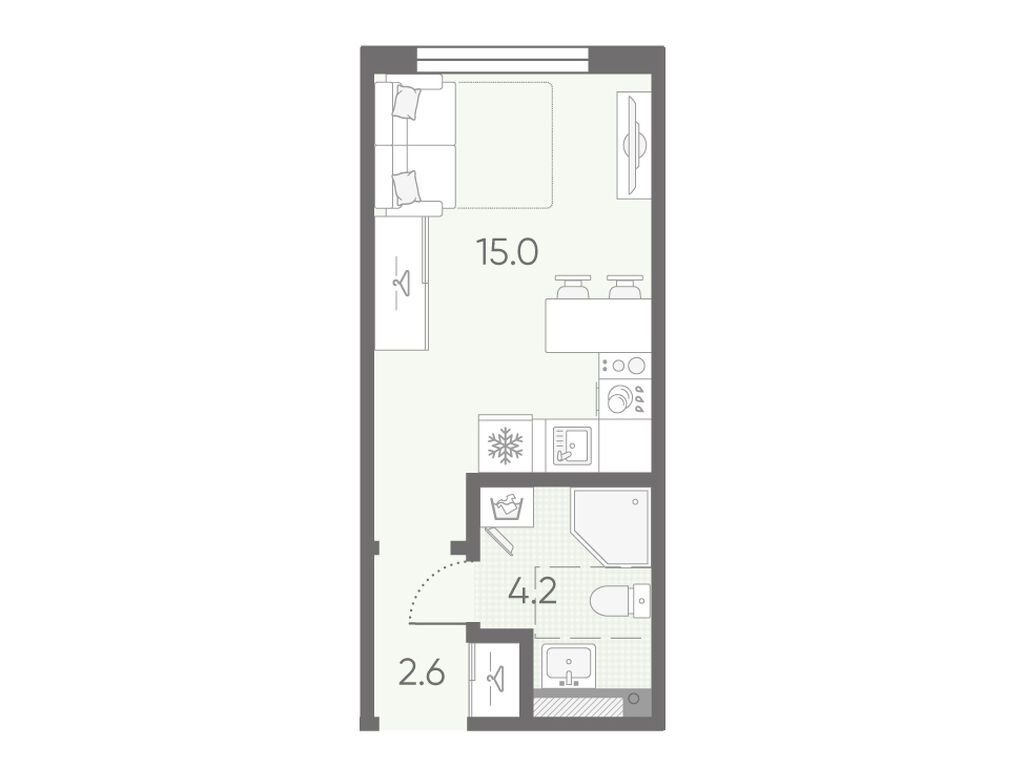 21.8 кв.м, ЖК «Пулково Лейк»