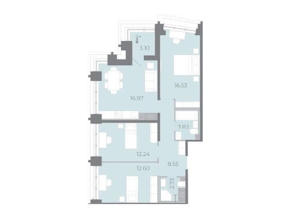 3-комнатная, 74.4 м2, ЖК «Морская набережная.СиВью» 3-комнатная, 74.4 м2, ЖК «Морская набережная.СиВью»