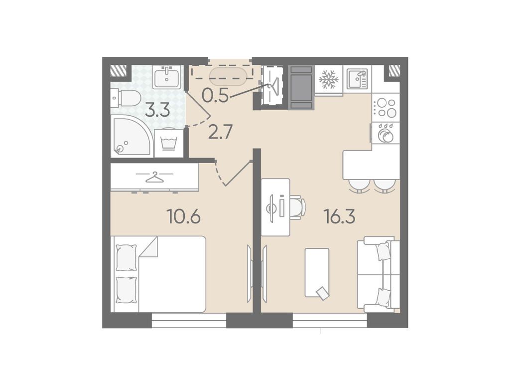 1-комнатная, 33.4 м2, ЖК «Пейзажный квартал» 1-комнатная, 33.4 м2, ЖК «Пейзажный квартал»