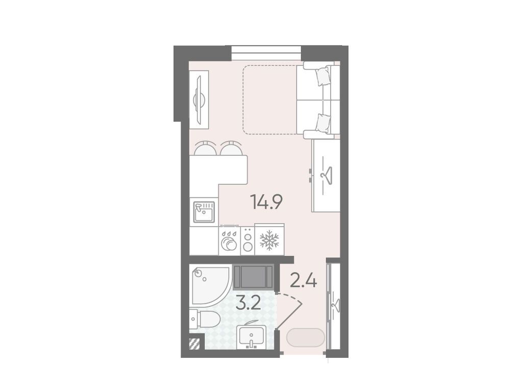 20.5 кв.м, ЖК «Пейзажный квартал»