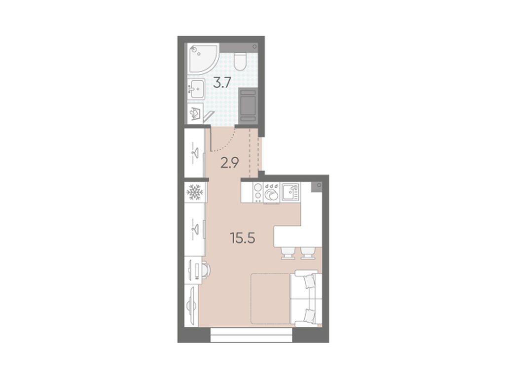 студия, 22.1 м2, ЖК «ЛСР. Большая Охта» студия, 22.1 м2, ЖК «ЛСР. Большая Охта»