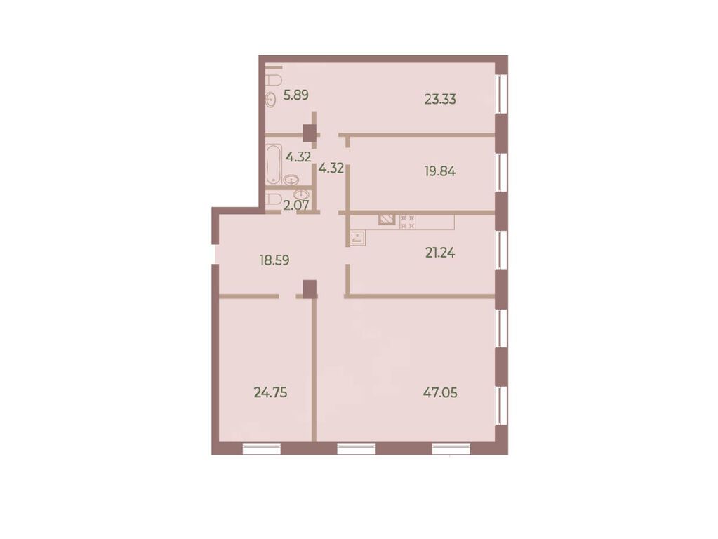 4-комнатная, 171.5 м2, ЖК «Нева Хаус»