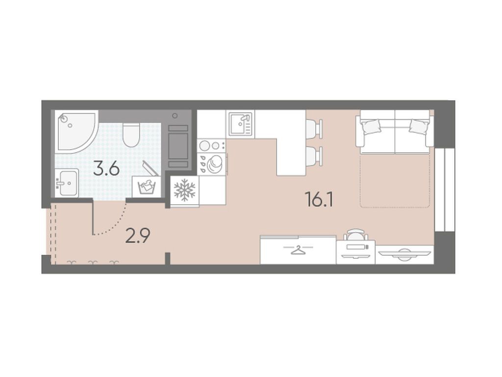 22.6 кв.м, ЖК "Большая Охта"