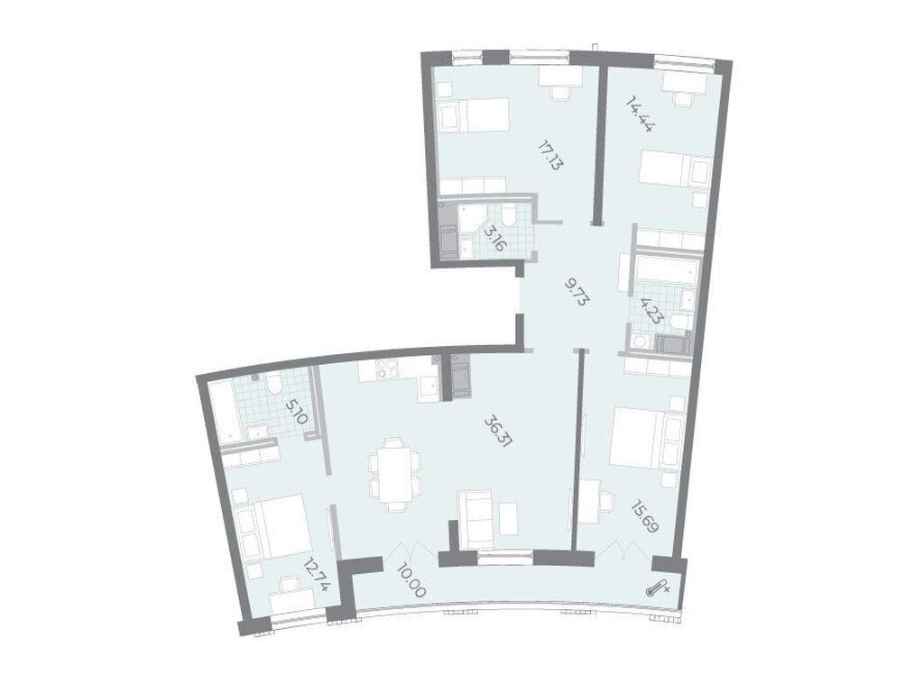 4-комнатная, 123.9 м2, ЖК «Морская набережная.СиВью» 4-комнатная, 123.9 м2, ЖК «Морская набережная.СиВью»