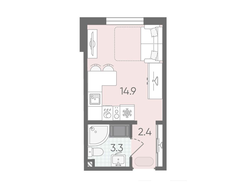 20.6 кв.м, ЖК «Пейзажный квартал»