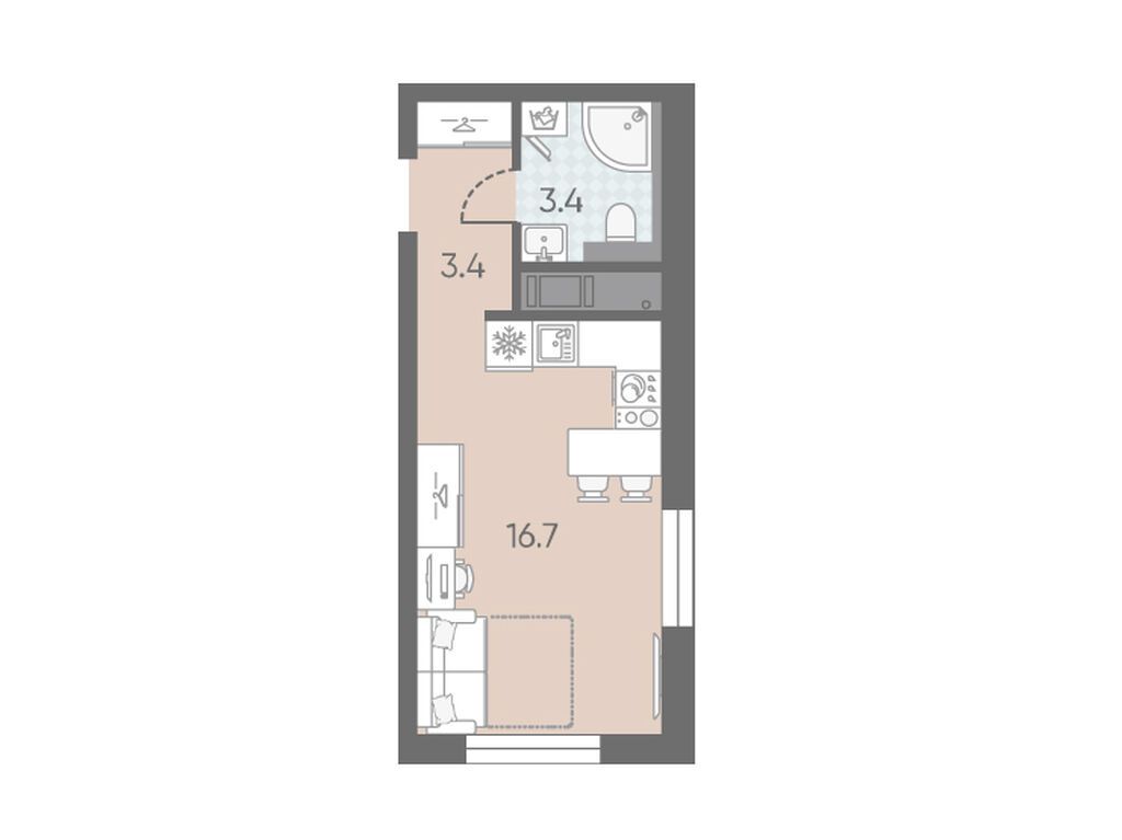 23.5 кв.м, ЖК «ЛСР. Большая Охта»