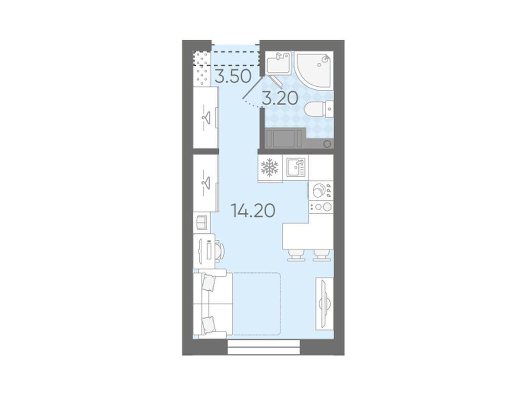 20.9 кв.м, ЖК "Ручьи"