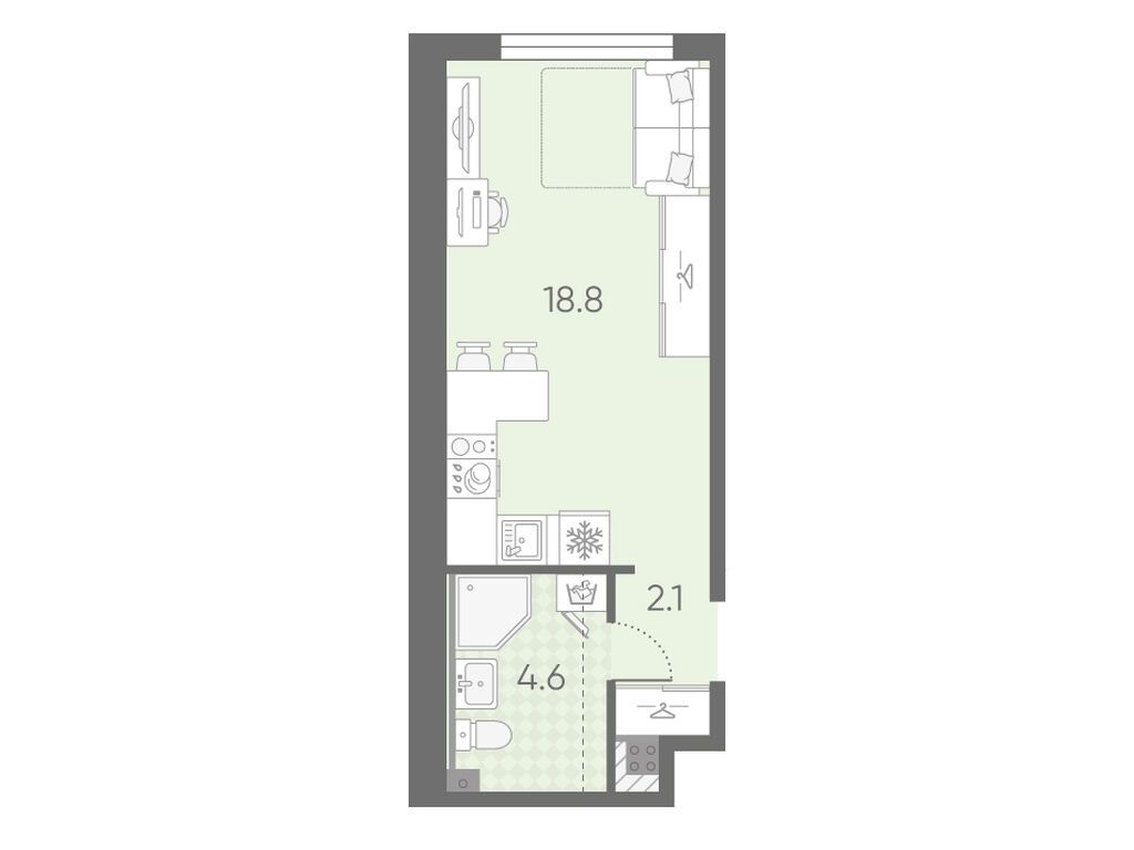 25.5 кв.м, ЖК "Пулково Лейк"