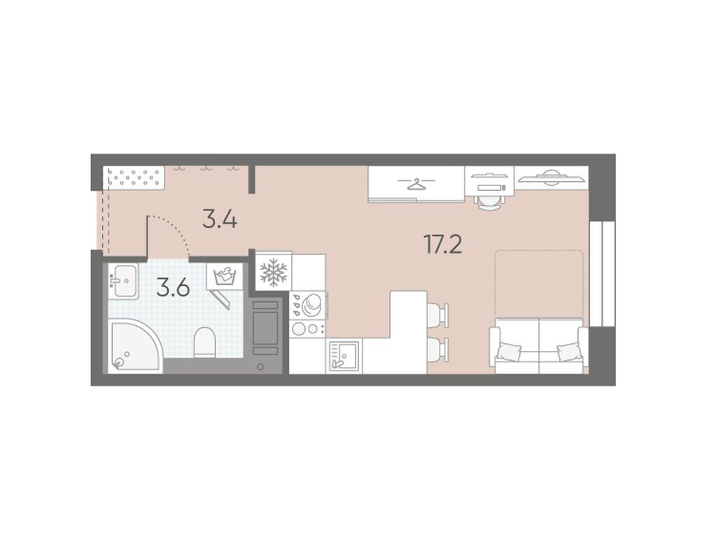 студия, 24.2 м2, ЖК «ЛСР. Большая Охта» студия, 24.2 м2, ЖК «ЛСР. Большая Охта»