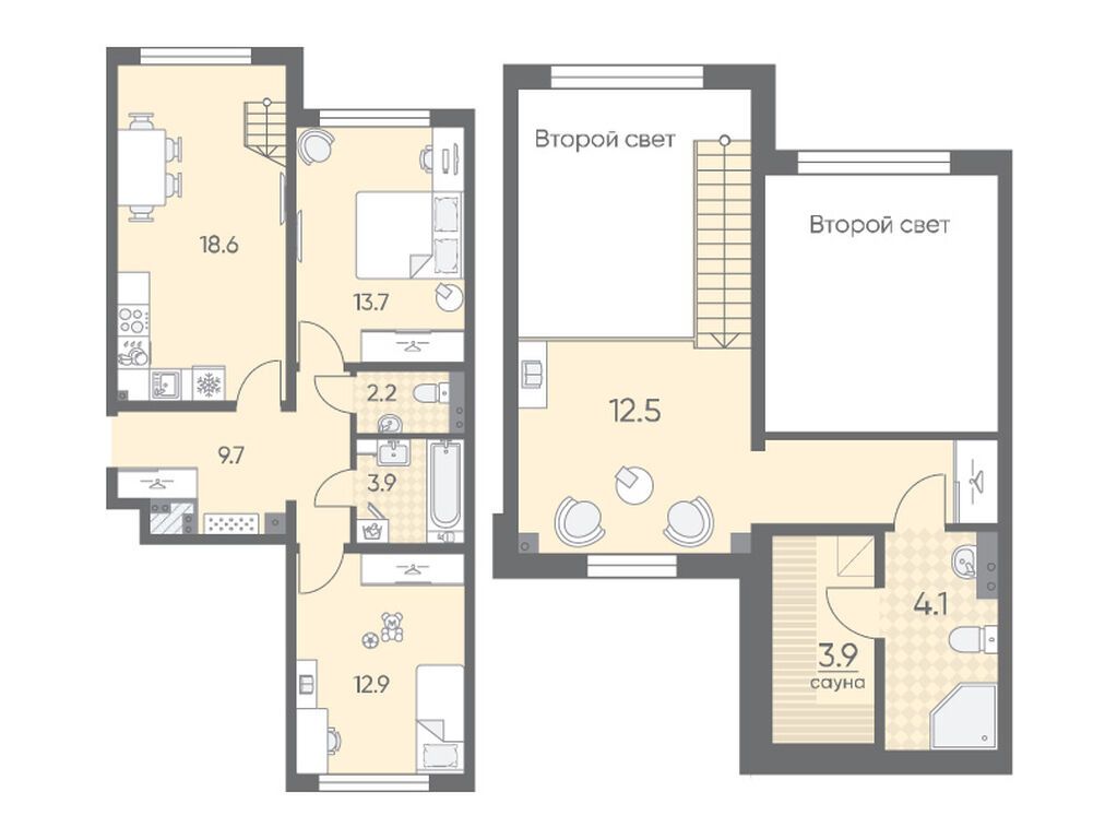 2-комнатная квартира, 81.5 кв.м, ЖК «Пулково Лейк»