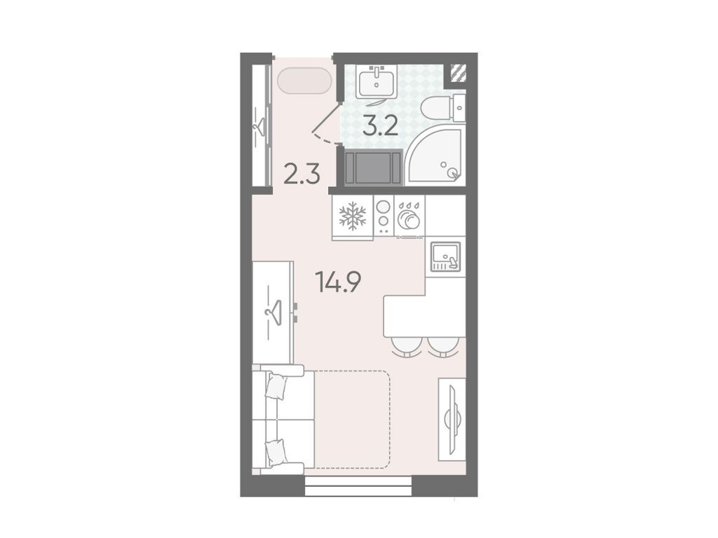 20.4 кв.м, ЖК «Пейзажный квартал»