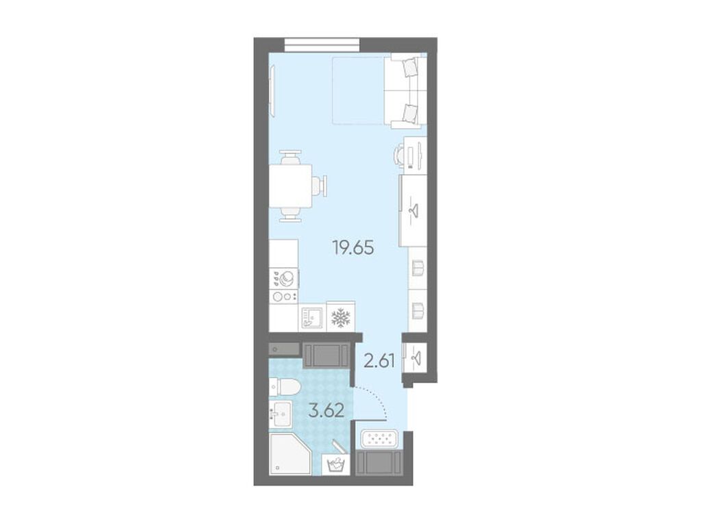 25.88 кв.м, Морская миля