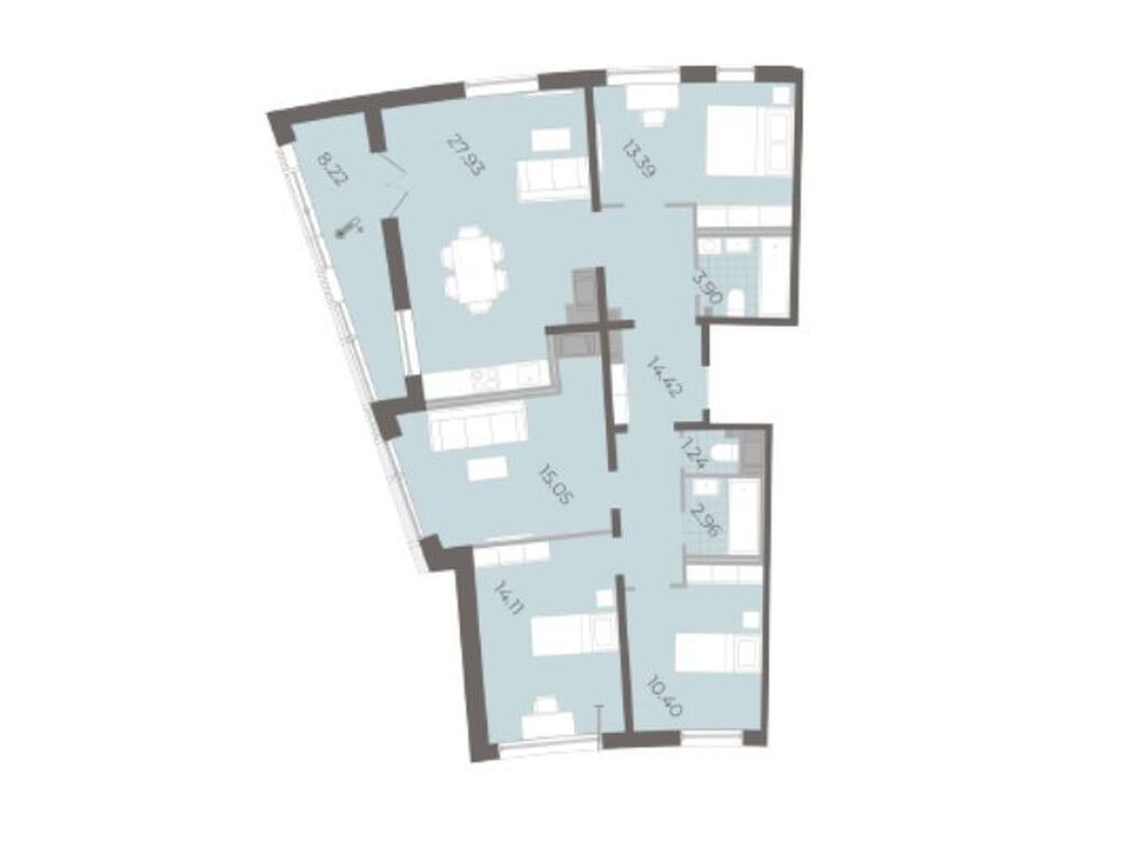 4-комнатная, 108.5 м2, ЖК «Морская набережная.СиВью» 4-комнатная, 108.5 м2, ЖК «Морская набережная.СиВью»