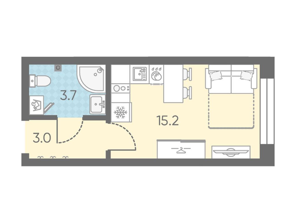 21.9 кв.м, ЖК "ЛСР. Измайловский"
