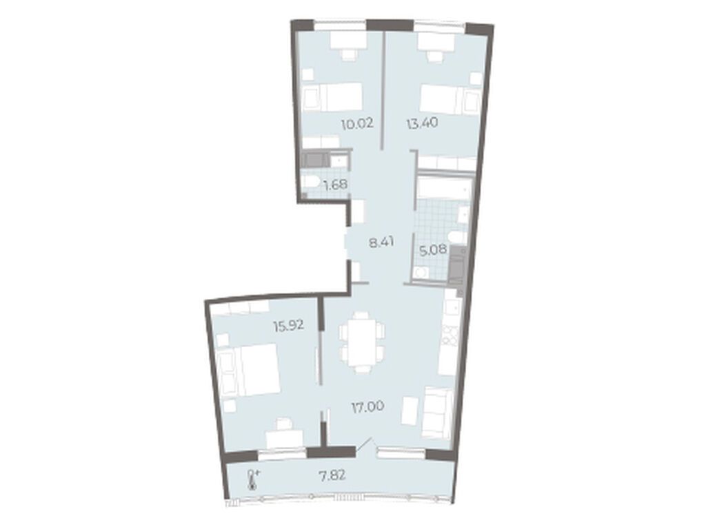 3-комнатная, 81.1 м2, ЖК «Морская набережная.СиВью» 3-комнатная, 81.1 м2, ЖК «Морская набережная.СиВью»