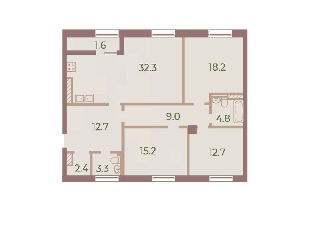 3-комнатная квартира, 112.2 кв.м, ЖК «Нева Хаус» 3-комнатная квартира, 112.2 кв.м, ЖК «Нева Хаус»